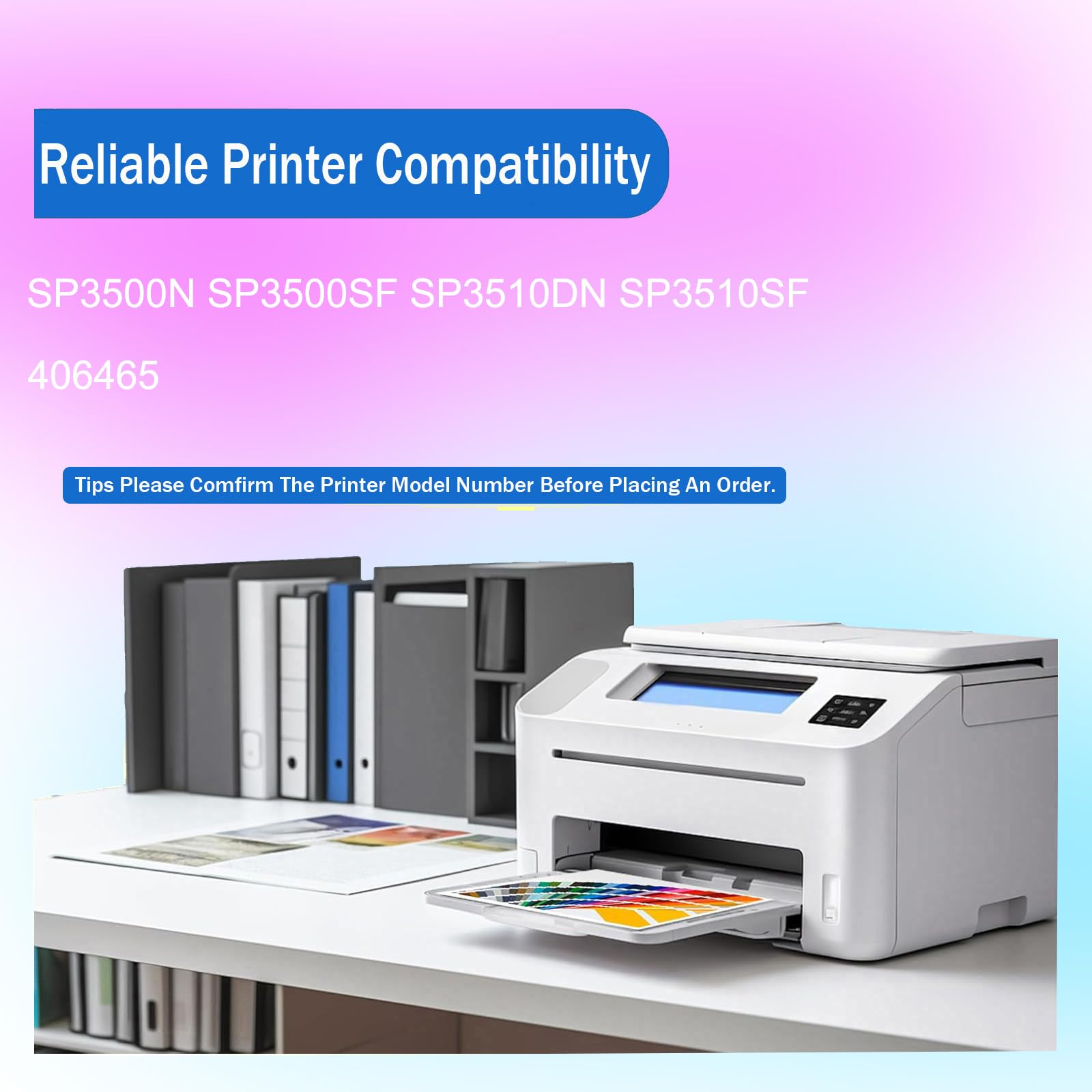 Czarny Toner 40646 Z Chipem, Kompatybilny Z Drukarkami Ricoh Aficio SP3500N, SP3500SF, SP3510DN I SP3510SF; Kaseta Do SP3510DN,5000 | Materiały biurowe, kompatybilny toner, kompatybilny z tuszem