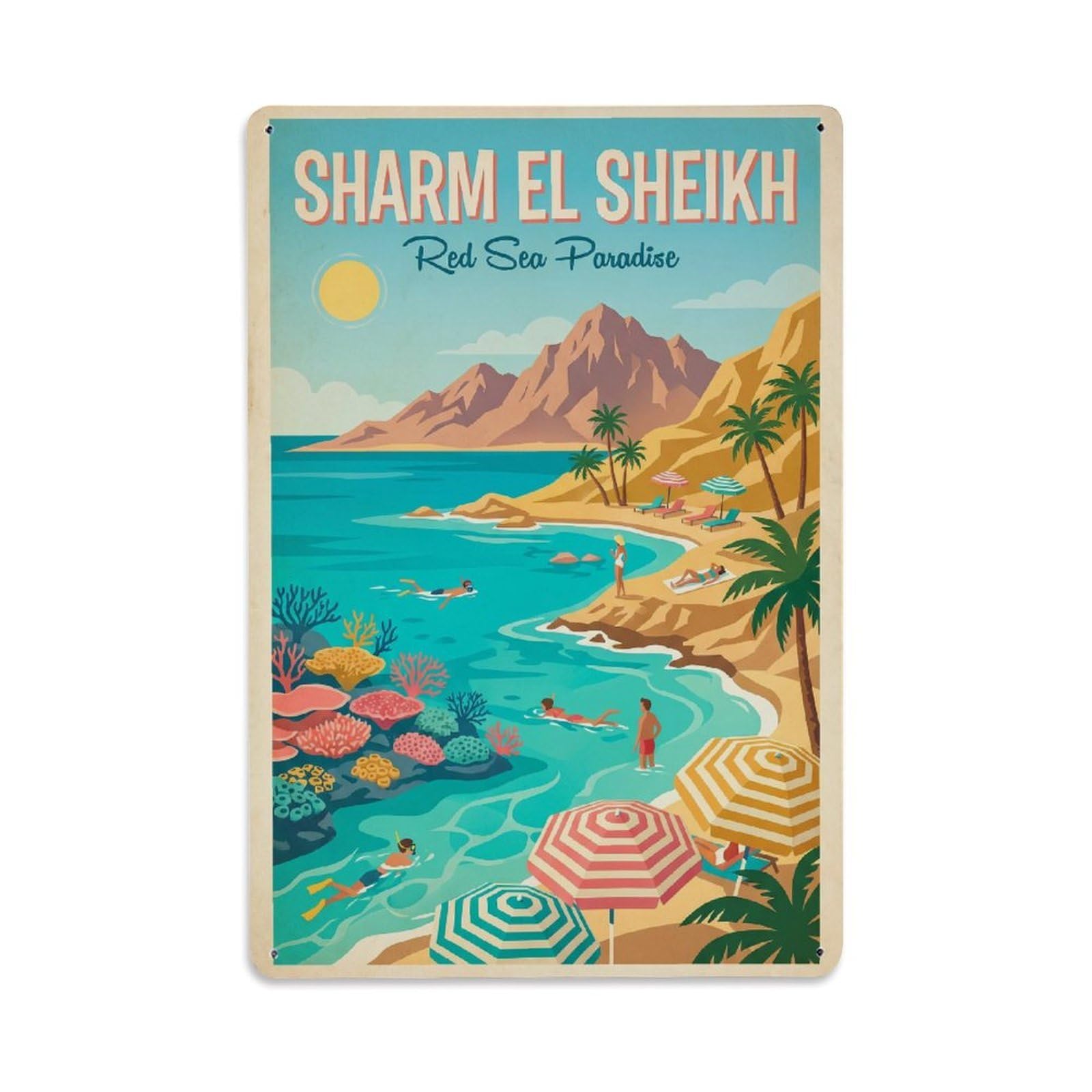Gead 8X12inch Style Egypt Sharm El Sheikh Travel Retro Metal Tin Sign