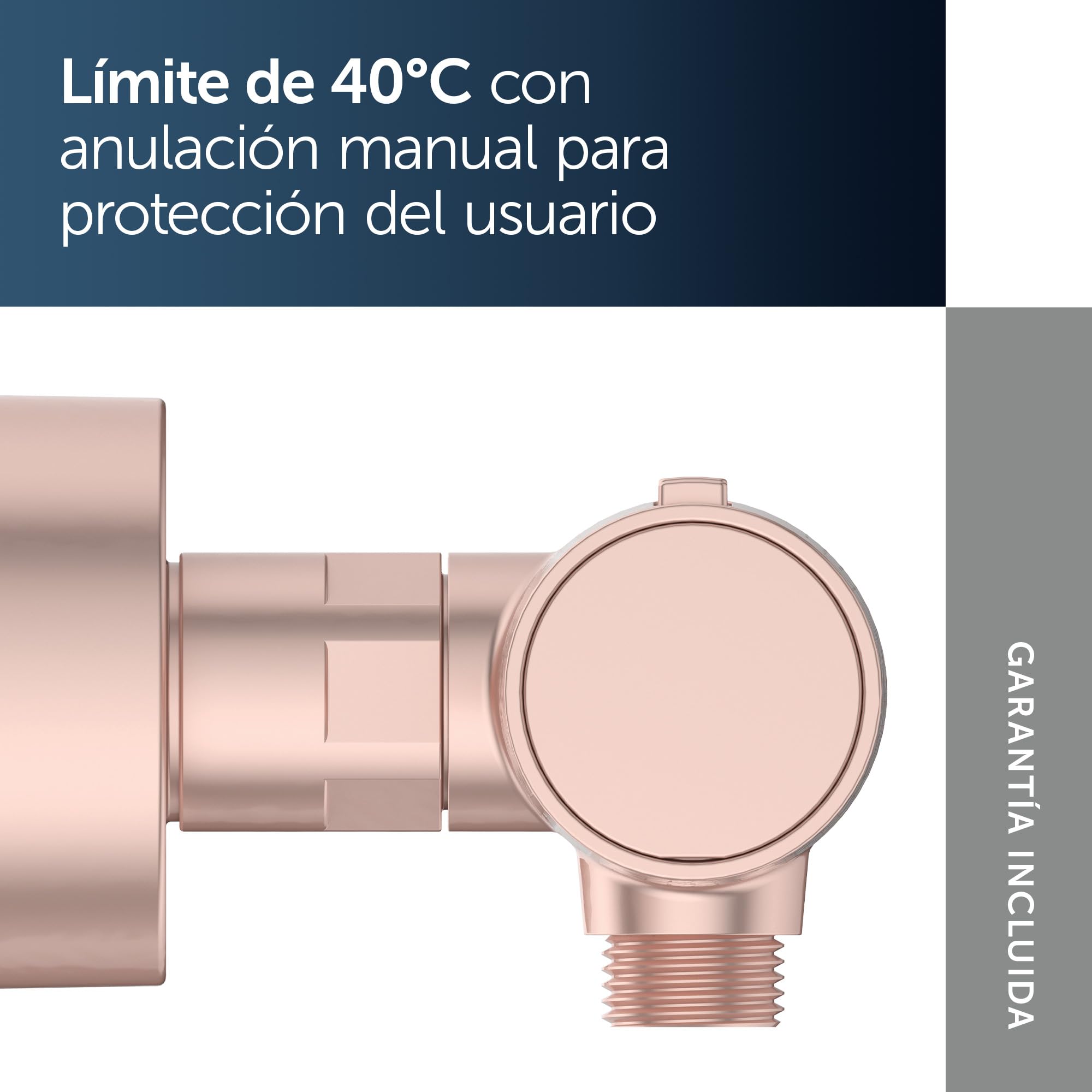 Ideal Standard Ceratherm Alu+ Monomando ducha exterior, Fabricado con un 100% de aluminio reciclado, ahorra agua y energía, función de termostato y protección contra quemaduras – Rosa (292x105x72 mm)