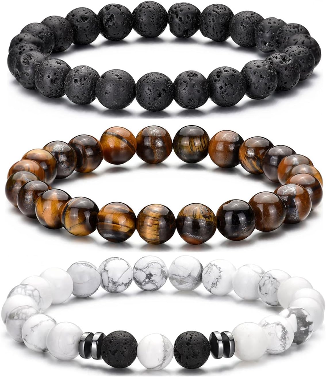 Bracciale Uomo Donna In Pietra Naturale Occhio Di Tigre – Gioiello Barocco Elasticizzato, Ideale Per Litoterapia E Regalo - 6