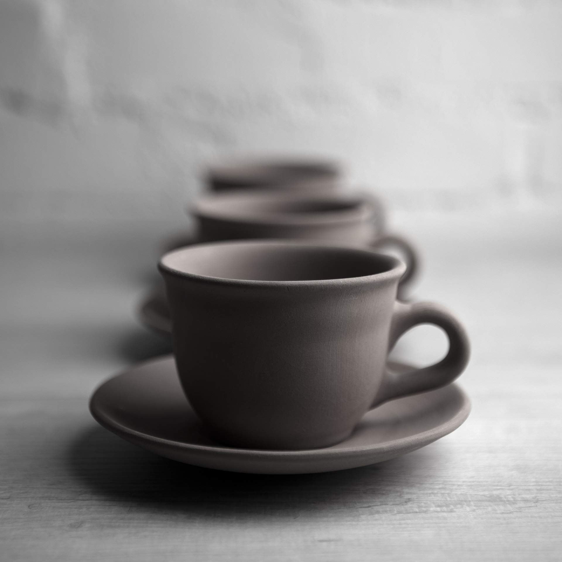 City to Cottage® Tazza con Piattino A Righe Blu Scuro | Realizzata e Dipinta a Mano | Ceramica da 250ml | Tazzina da Caffè, Cappuccino e Tè con Piattino | Regalo