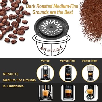 CAPMESSO Reusable Coffee Capsule Lids for Reusable Nespresso Pods Vertuo, Food Grade Silicone Caps for Any Sizes of Refillable Vertuo Pods with Scoop and Brush (5PCS Silicone Caps)