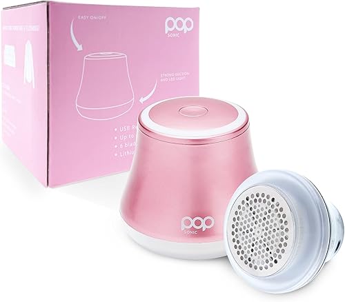 Miniatura 2 de Afeitadora de tela, eliminadora de pelusa eléctrica (oro rosa)  Recargable, sistema de 6 cuchillas, afeitadora de pelusa de tela con luz LED