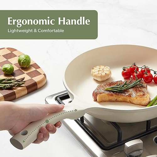 Miniatura 5 de Redchef Sartén de cerámica antiadherente, sartén antiadherente, sartenes grandes, sin PFAS ni PFOA, no tóxicas, compatibles con inducción, asas