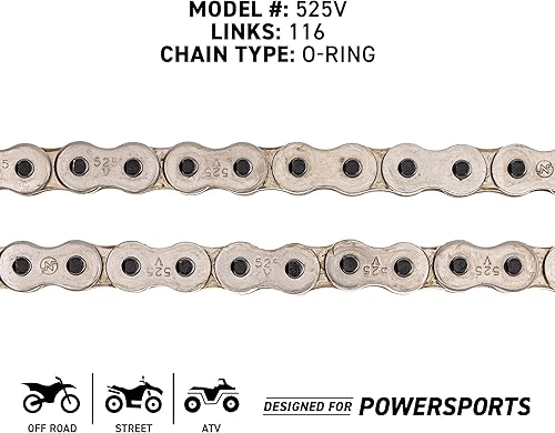 Miniatura 10 de NICHE Combo de cadena de piñón de transmisión para Suzuki Vstrom 650 delantero 15 trasero 47 dientes 525HZ estándar 116 eslabones