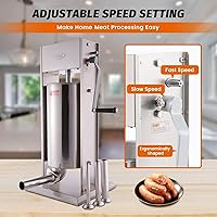 Vista 4 de Hakka - Llenador de carne vertical de acero inoxidable de 22 libras (10 L)