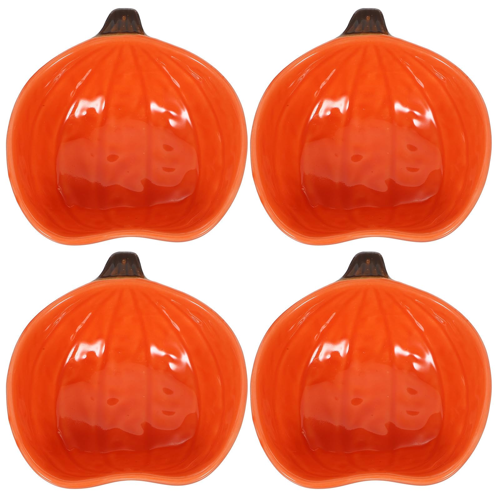 Tazón de cerámica para hámster con diseño de calabaza y fondo estable set de 4 piezas