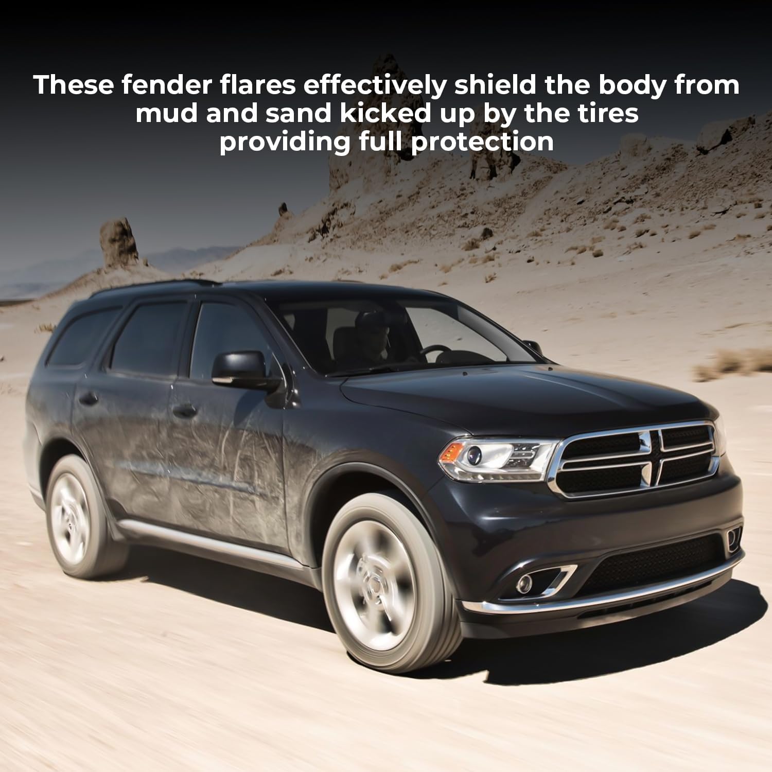 KARPAL Front Wheel Arch Fender Trim Molding Compatible with 2011-2020 Dodge Durango, Driver and Passenger Side, Replacement CH1290112 CH1291112