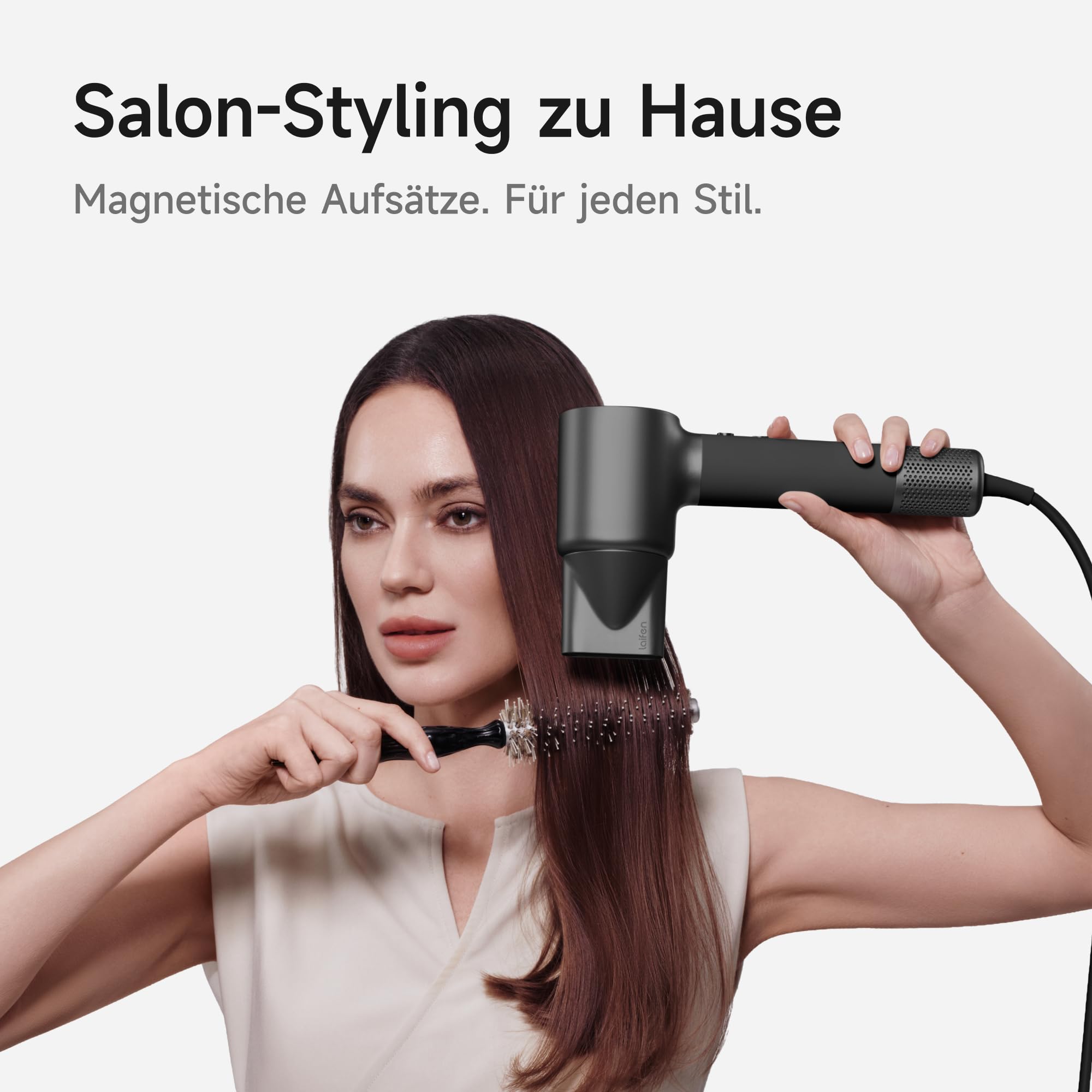 Laifen Neo Special Haartrockner, Öl-Infusion, 58°C Pflegemodus, Onyxschwarz | 110.000 U/min Motor, 3 Min. Schnelltrocknung, 22 m/s Luftstrom, 200M Ionen-Föhn, Thermo-Control, 59 dB leise, Pflegedüse
