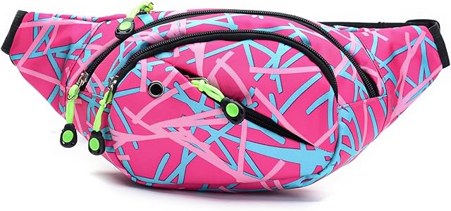Bum Bag Waist Fanny Pack - Long Keeper Large Fashion Bumbag for Women Men, 4 Pockets Adjustable Waist Bag for Running Hiking Dog Walking Outdoor
