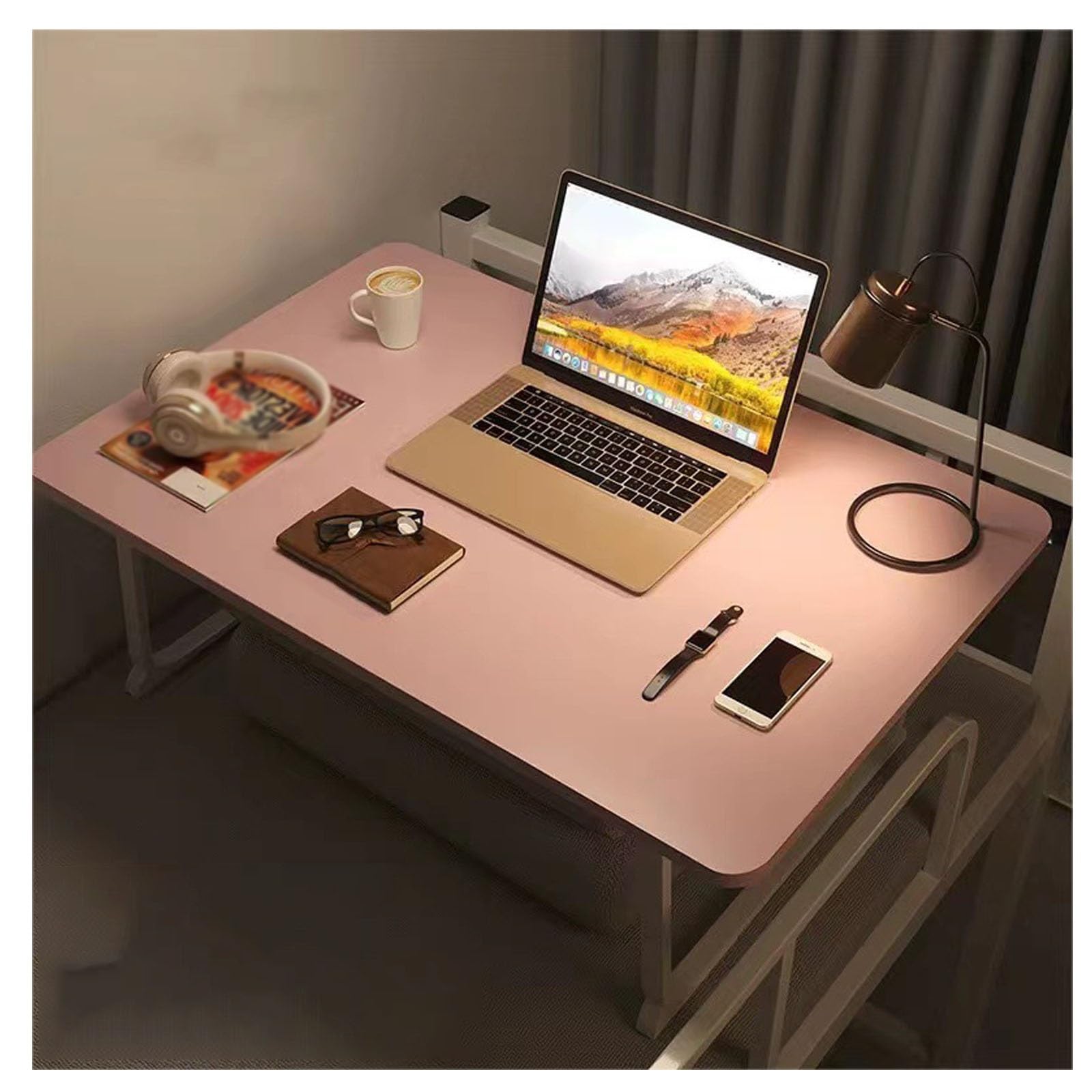 Plateau De Lit Multifonctionnel，Plateau De Petit Déjeuner ，Les Pieds De La Table sont Pliables Et Peuvent Être Facilement Rangés sans Prendre De Place.(Pink,60cm/23.6in)