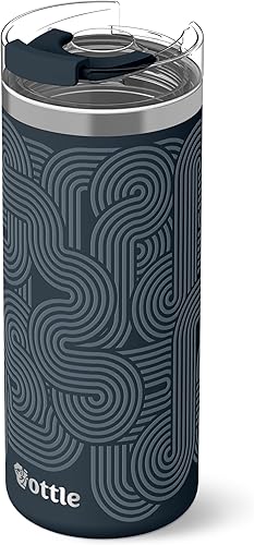 Miniatura 20 de Ottle Reef Roamer - Botella de agua de acero inoxidable, frasco aislado de 34 onzas con tapa a prueba de fugas, sin BPA y asa de transporte, botella