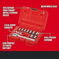 Vista 2 de CRAFTSMAN CMMT34871 - Juego de herramientas mecánicas, métrico, transmisión de 1/4 pulgada, 11 piezas