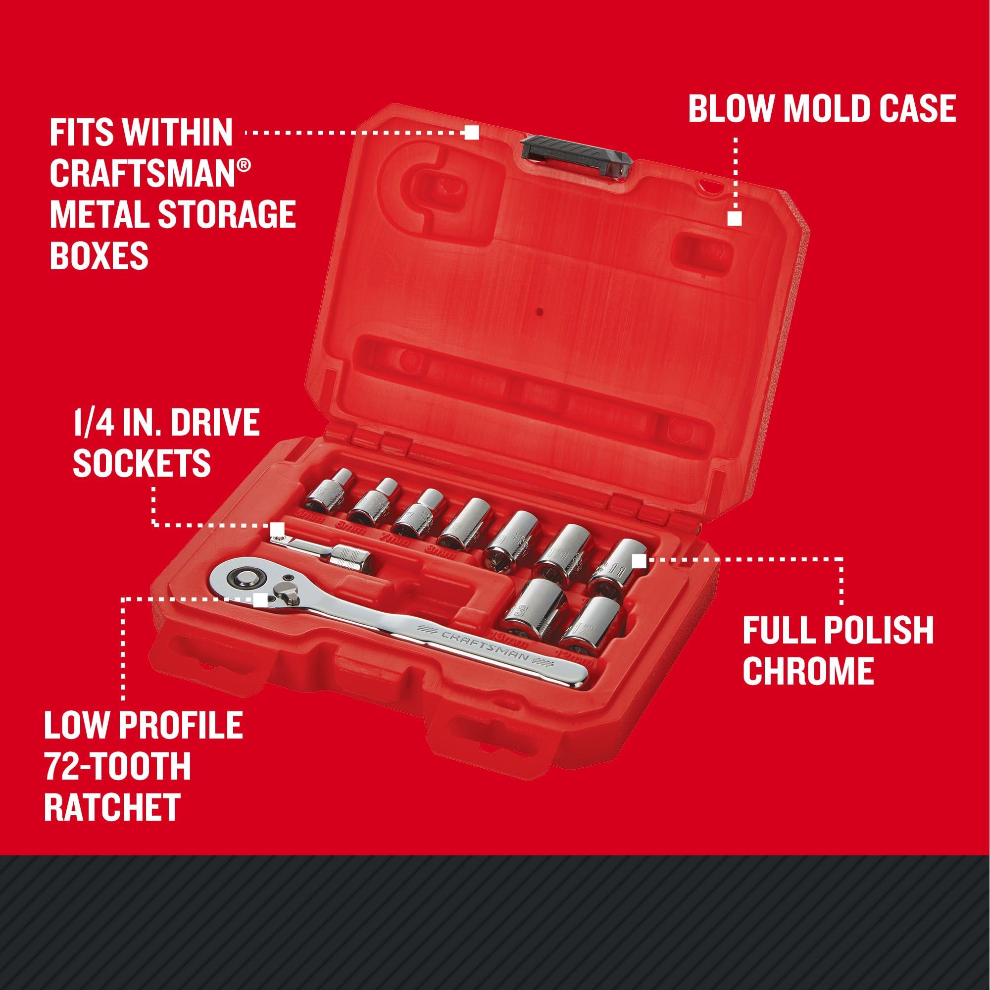 Amazon.com: CRAFTSMAN Mechanics Tool Set, Metric, 1/4 Inch