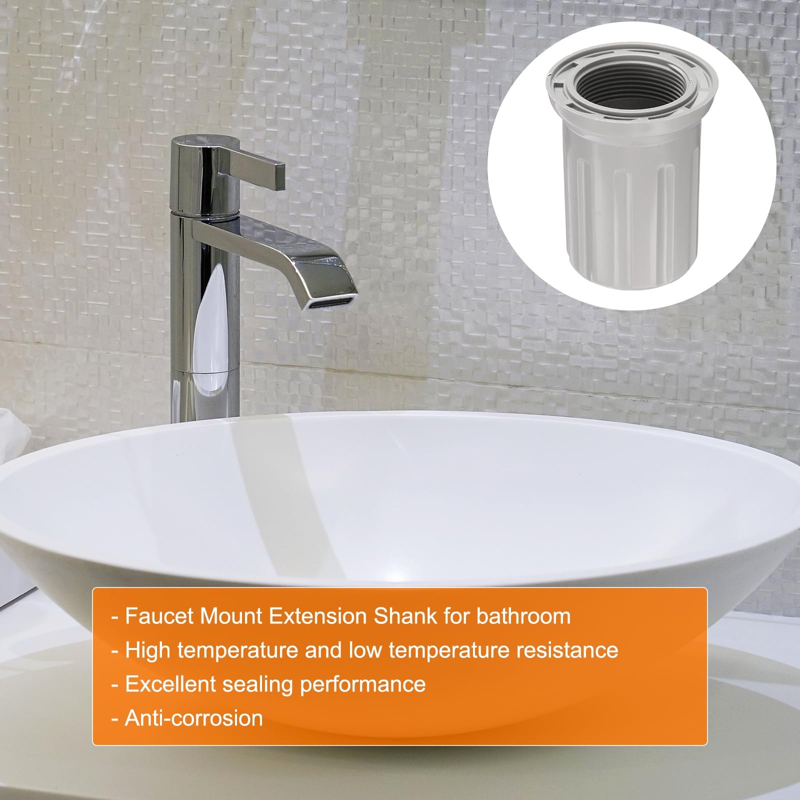 QUARKZMAN 2 Piezas Base Fija De Tuerca Para Grifo ID 1.18" x H 2.32" Tuerca De Fijación De Plástico Para Grifo Ensamblaje Fijo De Grifo Para Cocina Y Baño Gris