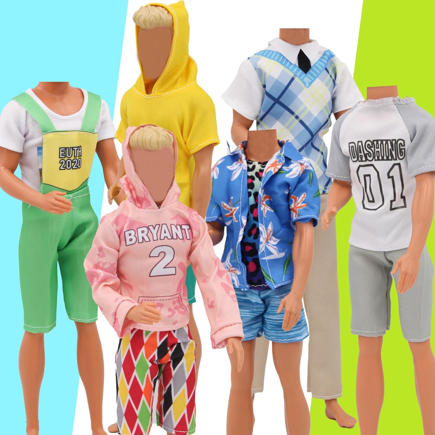 EuTengHao 44Pcs Doll Clothes and Accessories for 12 Inch Boy Dolls Include 27 Different Shirt Jeans Wear Trousers Pants for 12'' Boy Doll Basketball Stands Skateboard Sprots Style Accessories