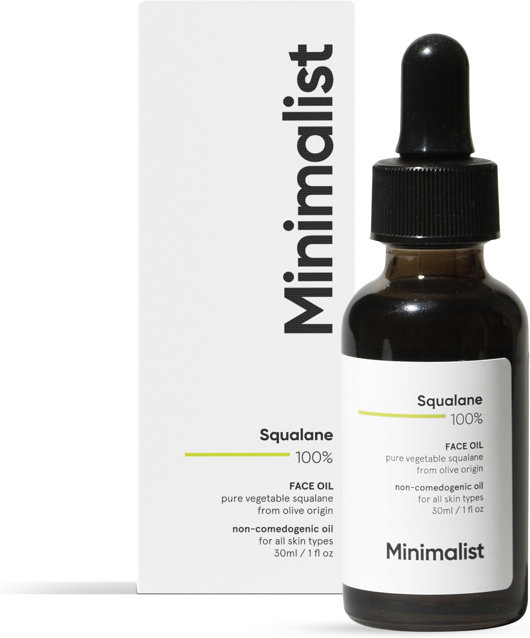 Minimalist Squalane 100% (Plant Derived) Super-Lightweight Face Oil | Improves Skin Hydration, Provides light Moisturization & Reduces Fine Lines | 30 ml