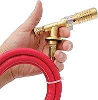 Vista 5 de Antorcha de MAPP de latón/Antorcha de propano con manguera de 60 pulgadas para soldadura