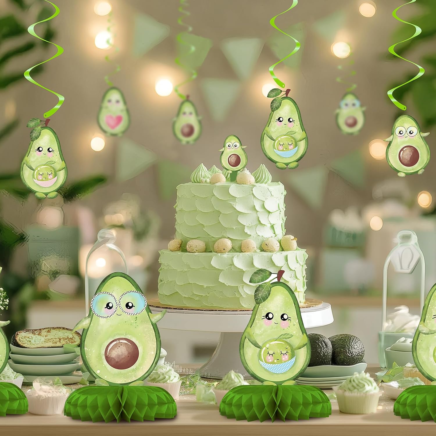 40 Pack Avocado Hanging Decorations – Avocado Party Decorations for Girls, Fruit Party Supplies and Cute Avocado Theme Decor