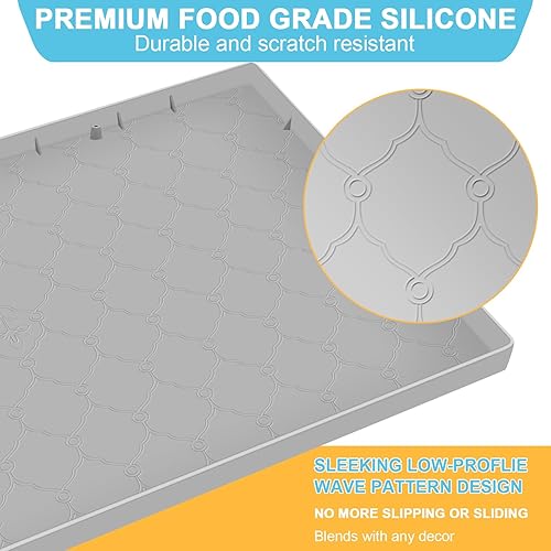 Miniatura 10 de Tapete para debajo del fregadero, 34 x 22 pulgadas, de silicona para debajo del fregadero, impermeable, forro grueso para debajo del fregadero con