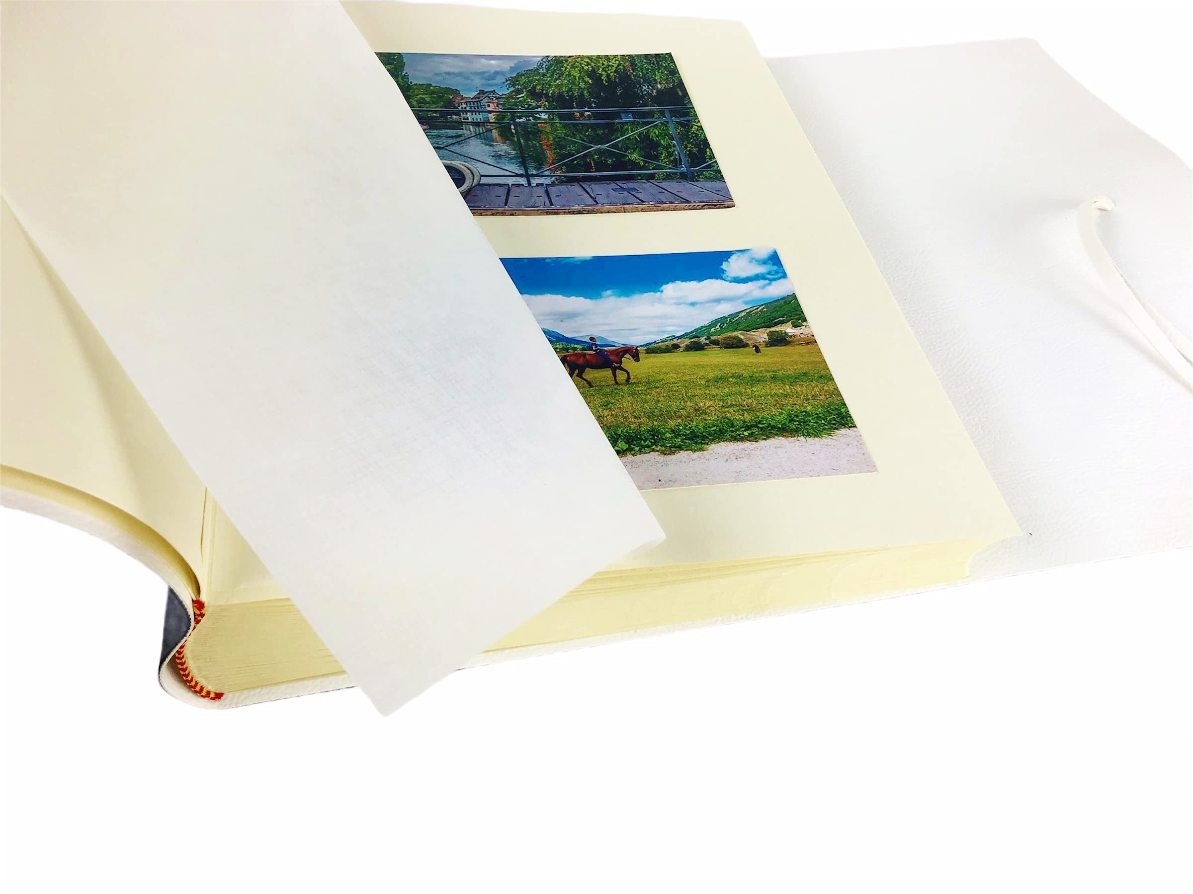 TriVin Art, Álbum de Fotos Hecho a Mano Made in Italy, Cuero Sintético Bicolor, Ideal para Cualquier Evento