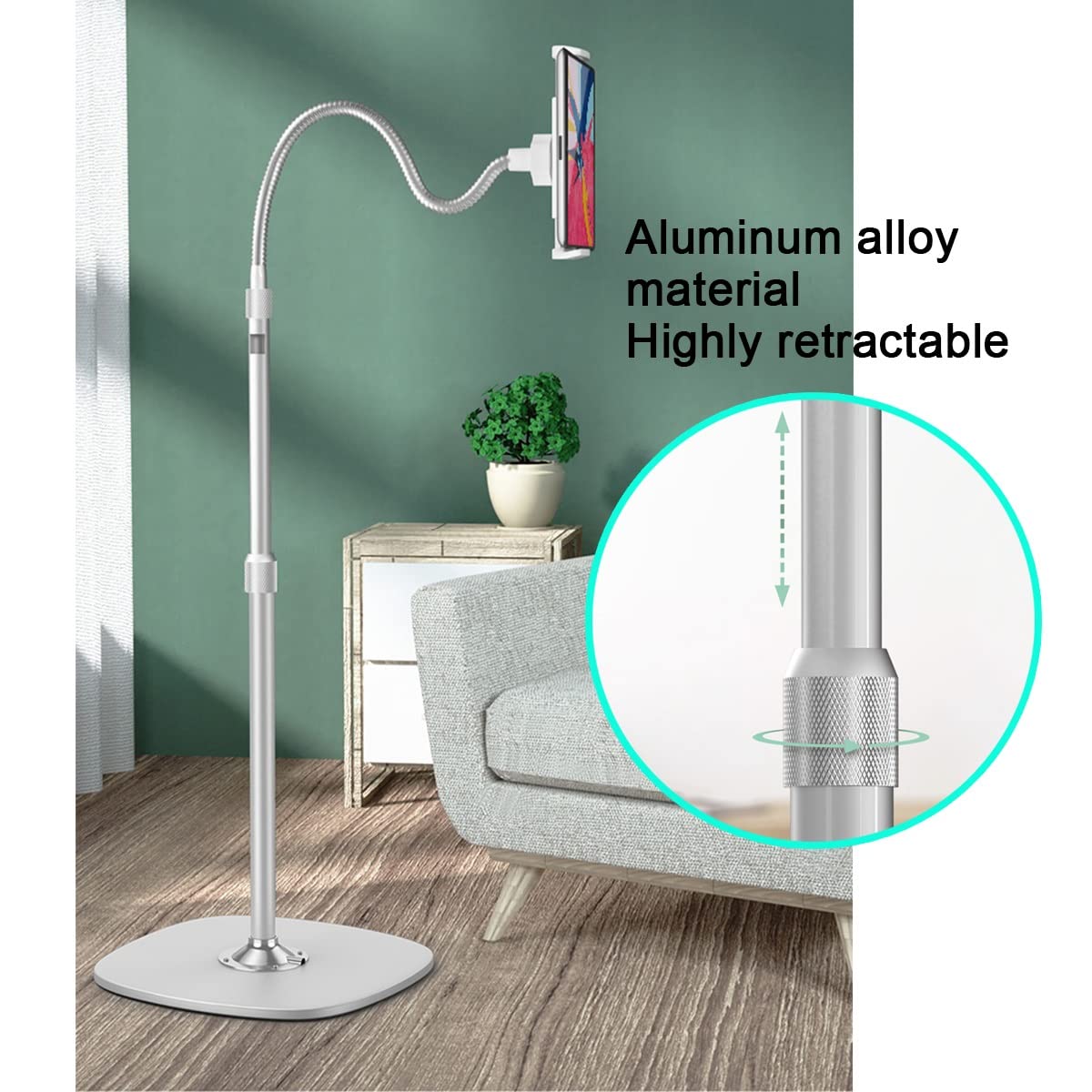 Supporto per computer, Base stabile da 3 kg, cavo di ricarica integrato