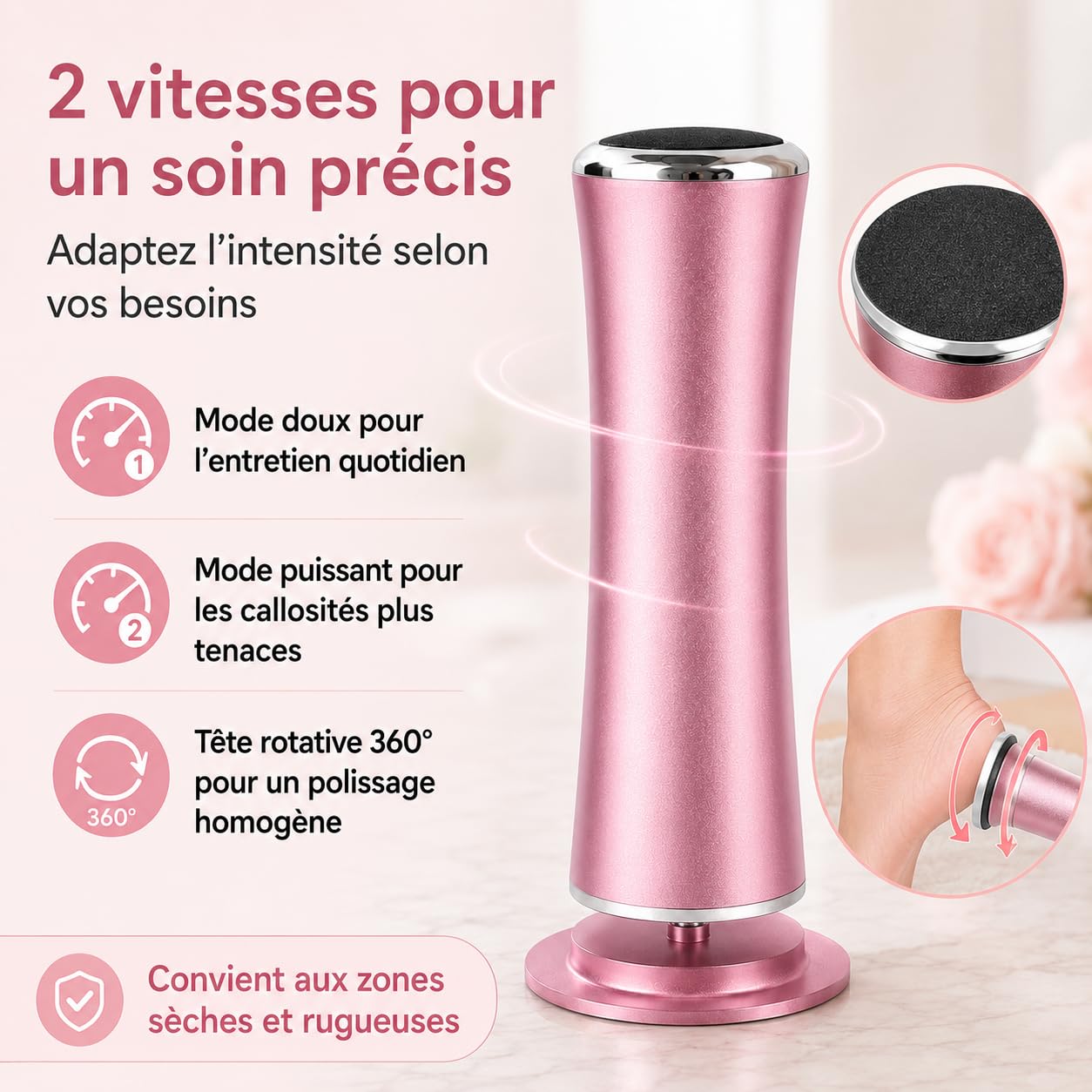 Râpe Pieds Électrique avec 60 Disques，Mixte - A