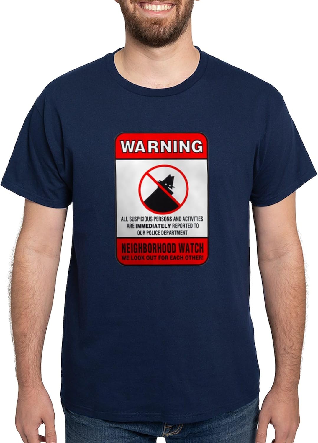 CafePress Neighborhood Watch T Shirt Men's 100% Cotton, Classic Graphic Dark T-Shirt