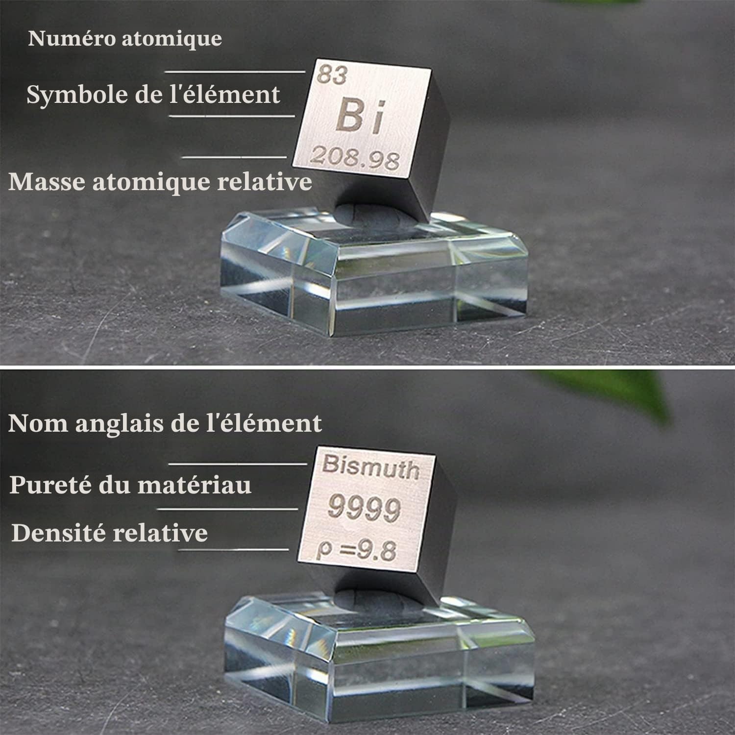 BBAUER Cube Métal Élémentaire, Densité Jusqu'À 99.95% Métal Pur Cubest,Ne Nickel Cuivre Zinc/Nickel/10Mm