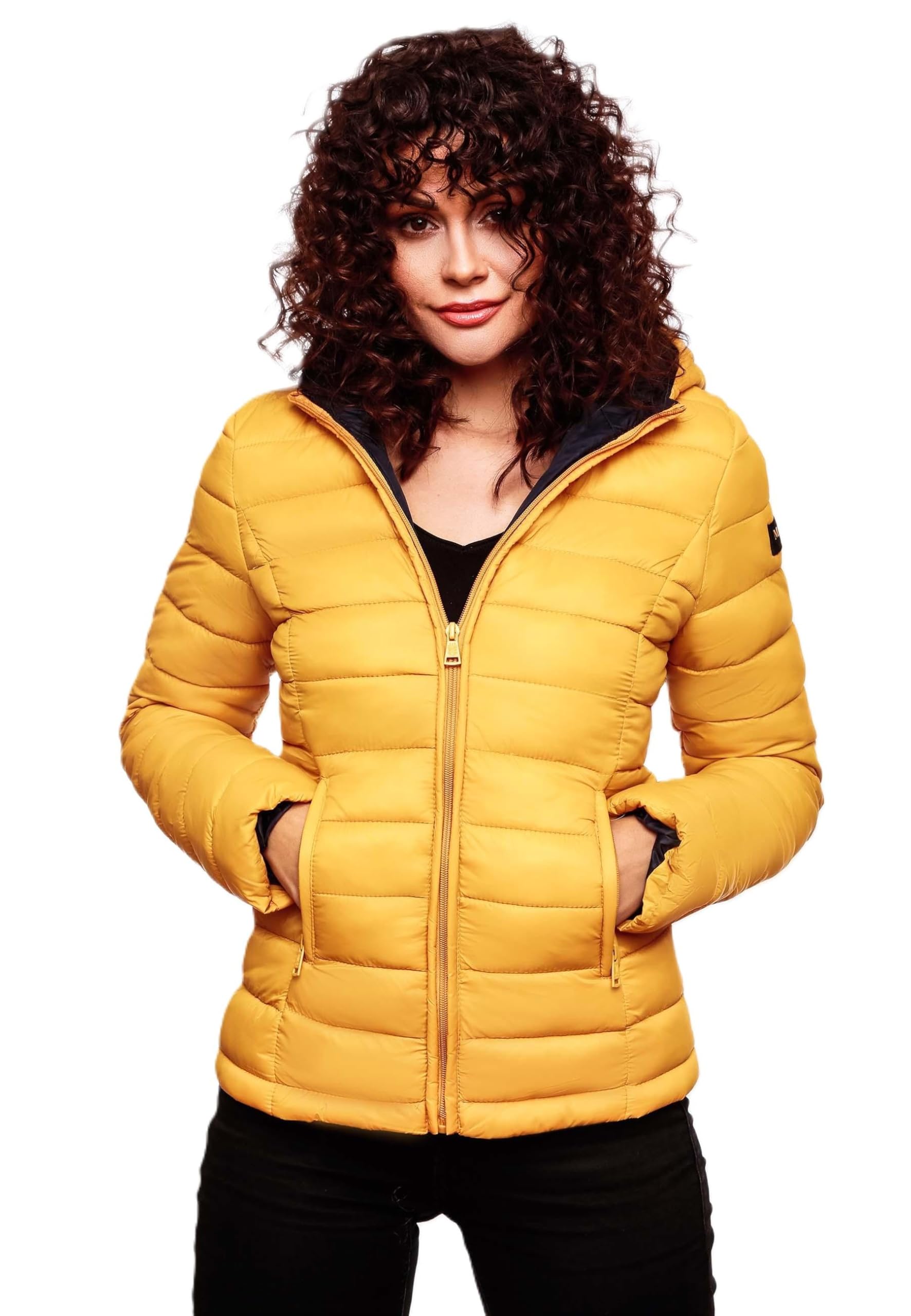 MARIKOO Damen Jacke Steppjacke Herbst Winter Übergangsjacke gesteppt B651
