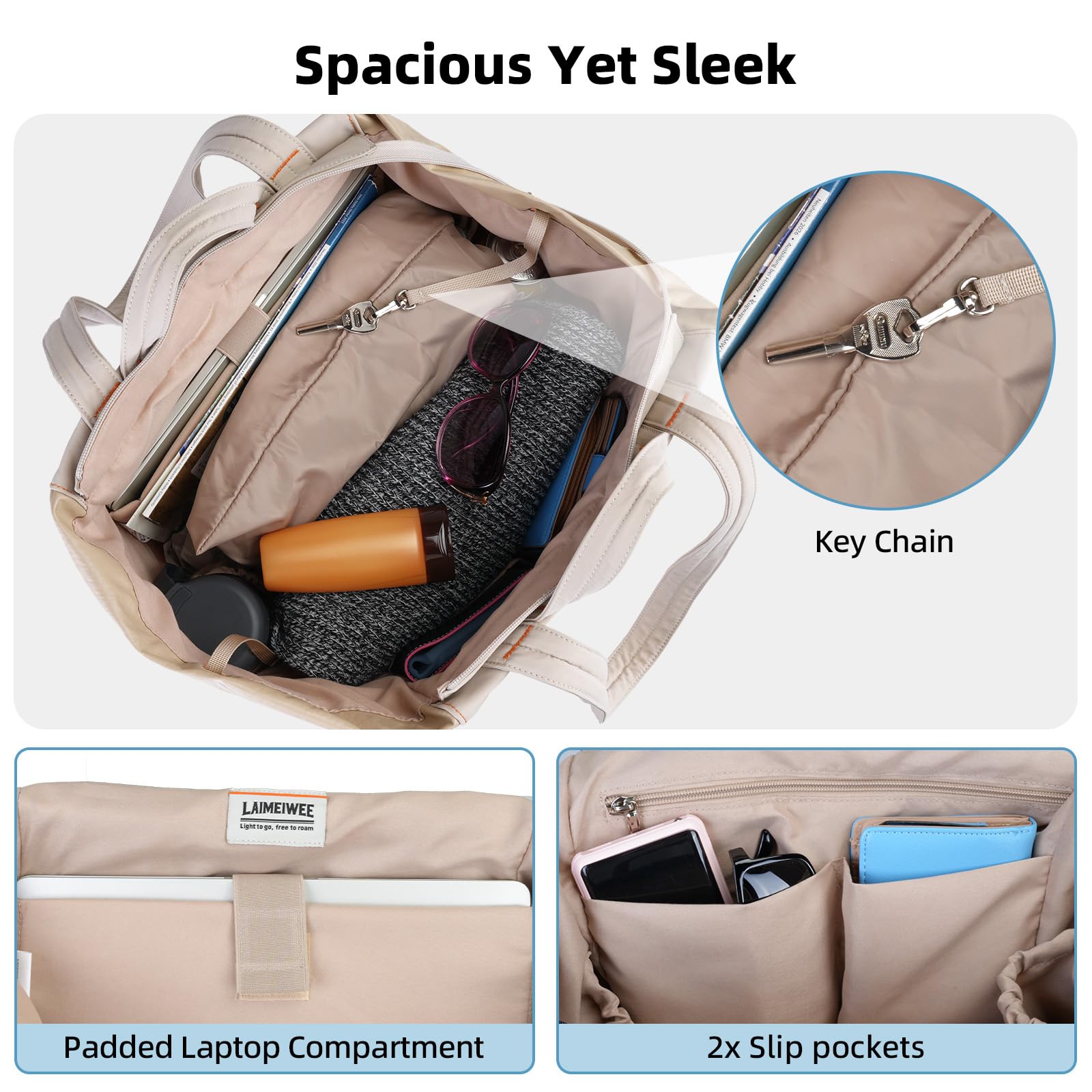 Bolso tote mujer, bolsos de viaje ligeros para el gimnasio con correa para esterilla de yoga, bolsillo impermeable, bolsa para zapatos y neceser; juego de 3 piezas. Bolso tote versátil — view 4