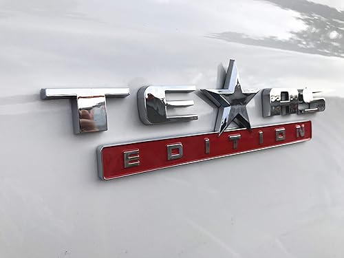 Miniatura 6 de 2 unidades plateado+rojo 3D Texas Edition Emblema Universal Calcomanía para Camión Coche Vehículo Automóvil