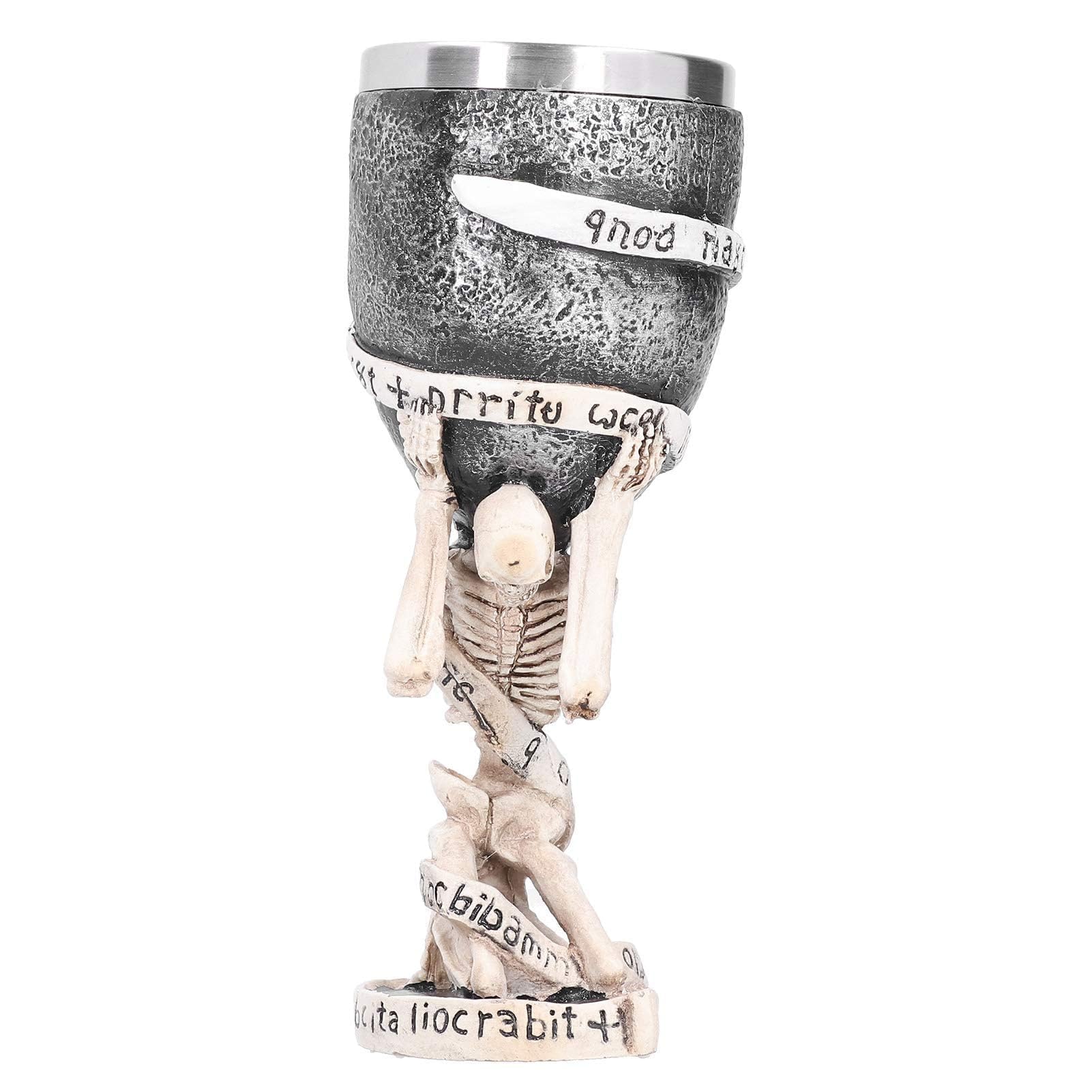 Cyrank Calice con Teschio, Boccale Birra, Calice Medievale con Doppio Teschio, Goblet Calice Coppa per Calice da Vino con Teschio, Tazza di Caffè in Acciaio Inossidabile per Bar per Feste