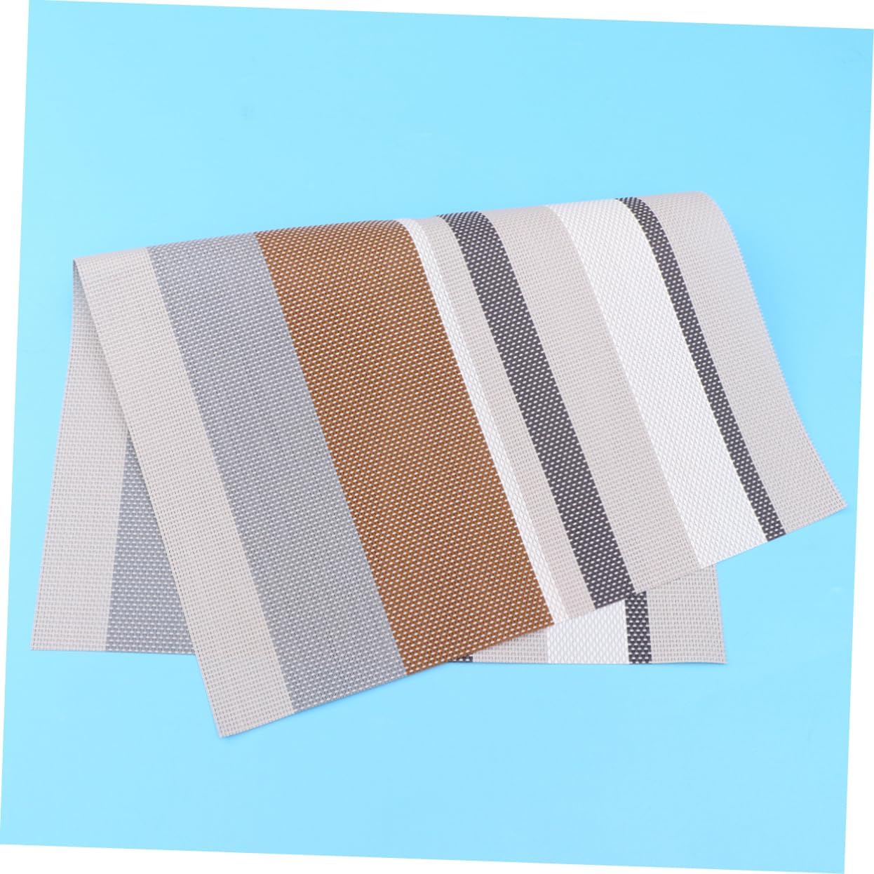 LABRIMP 3pcs Cup Mats PVC Dining Table Pads Stylish Stripe Design for Use Protects from and Moisture