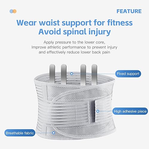 Miniatura 5 de Soporte de espalda ligero para el dolor de espalda baja, hombres y mujeres, soporte lumbar transpirable para mujeres, productos de alivio del dolor