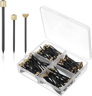 120 Pcs Picture Hanging Nails, 3 Sizes Decorative Nails for Hanging Pictures, Steel Nail Brass Head Wall Pictures Frame Hooks Nail Hardware for Picture Hanger, Wall Decor (Black, 1.3/1.4/1.8 mm)
