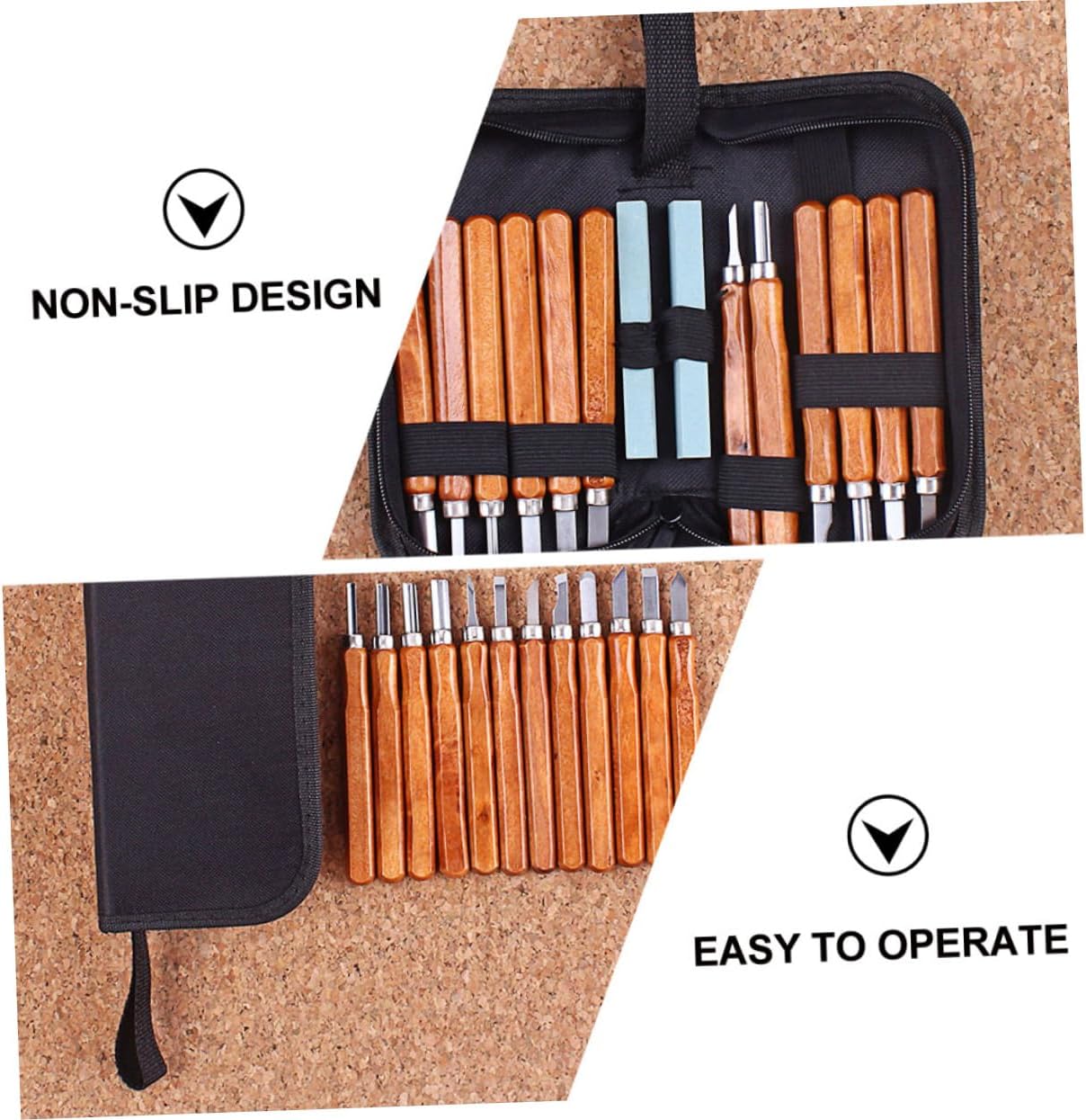 STOBOK Grindstone Tool Kit for Stone Carving Wood Carving Set Non-slip Handle