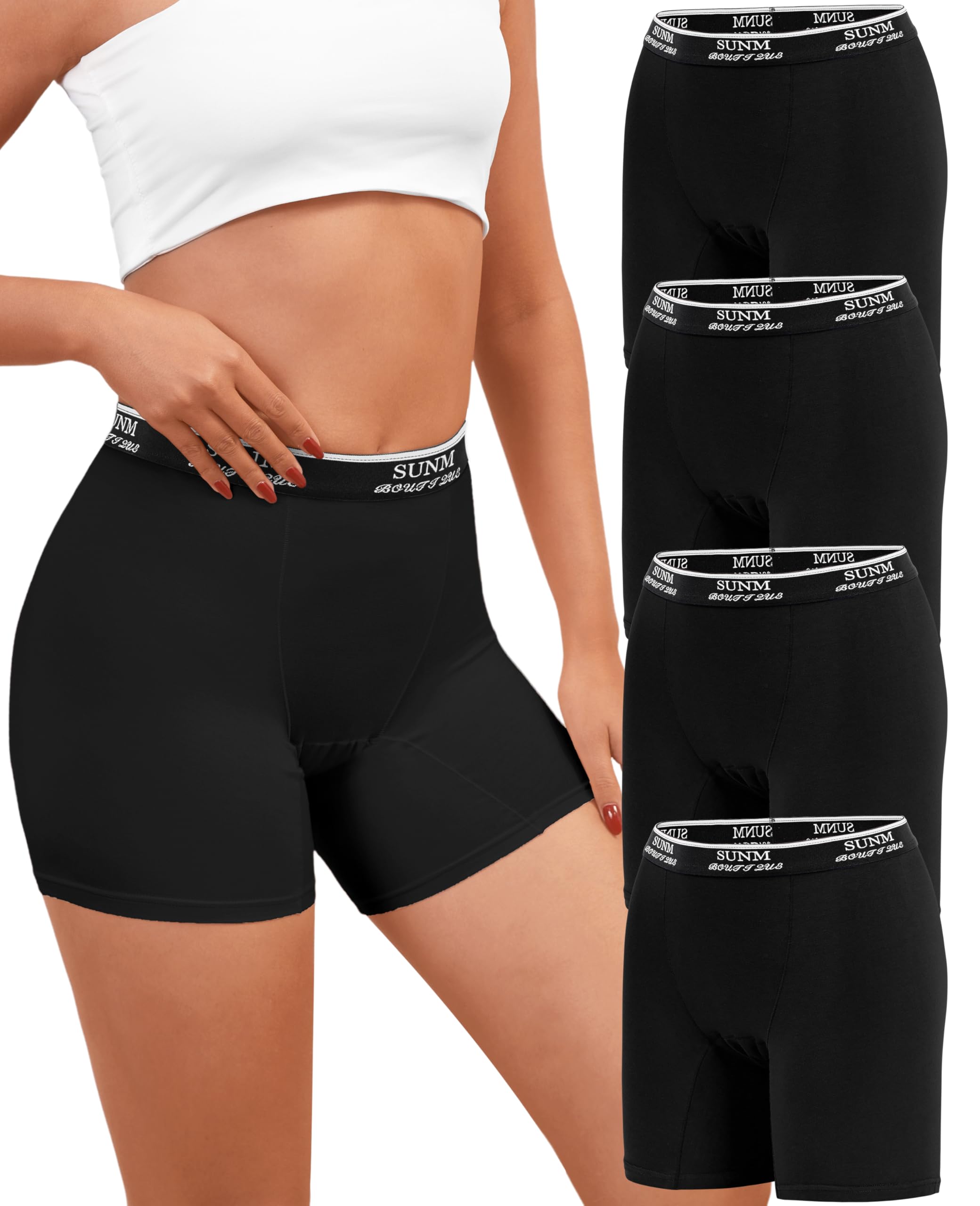 Sunm Boutique High Waisted Womens Boxer Briefs Modal Boy Shorts Underwear for Women