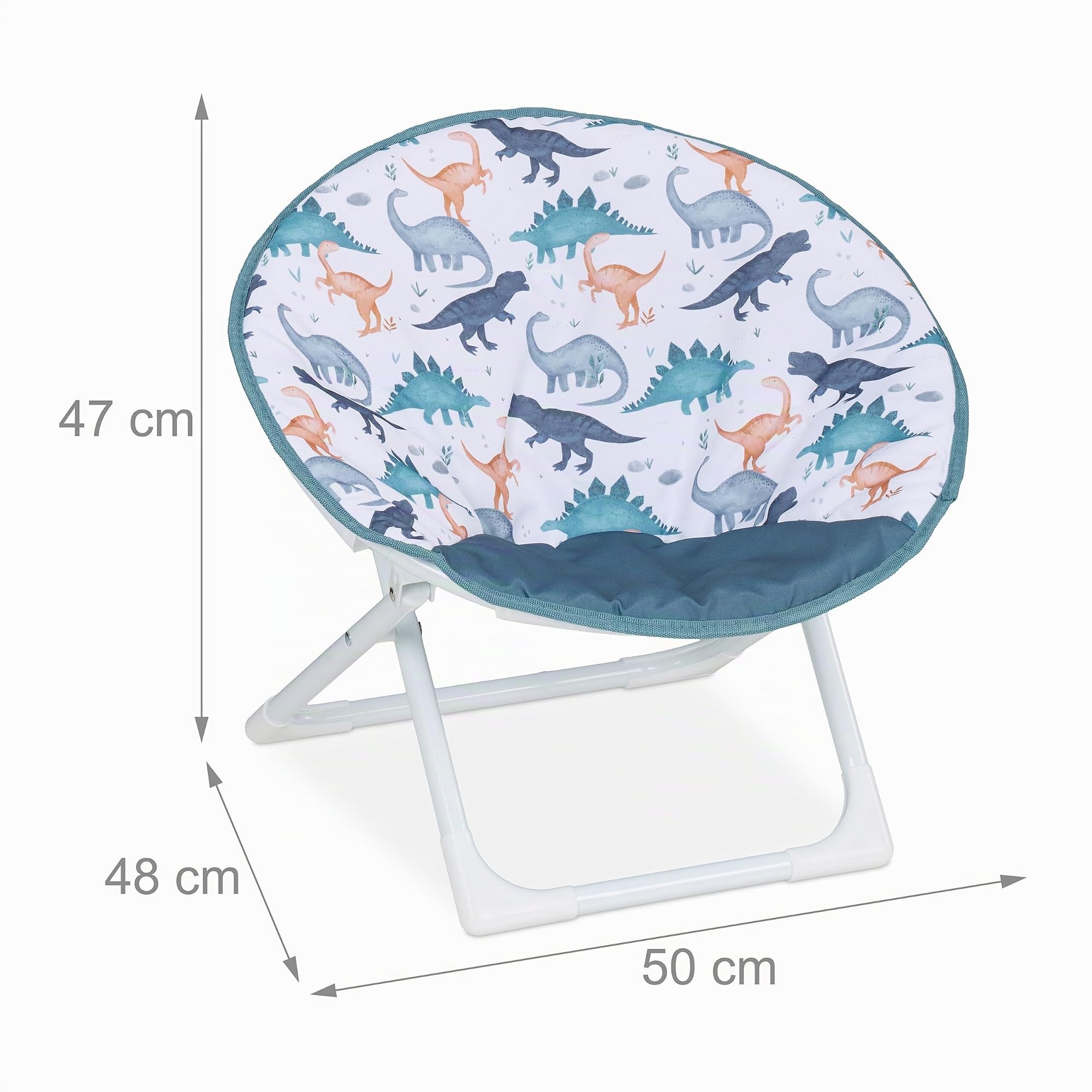 Relaxdays Fauteuil pour Enfant, Pliant, Dinos, HLP : 47 x 50 x 48 cm, pour intérieur ou extérieur, Multicolore