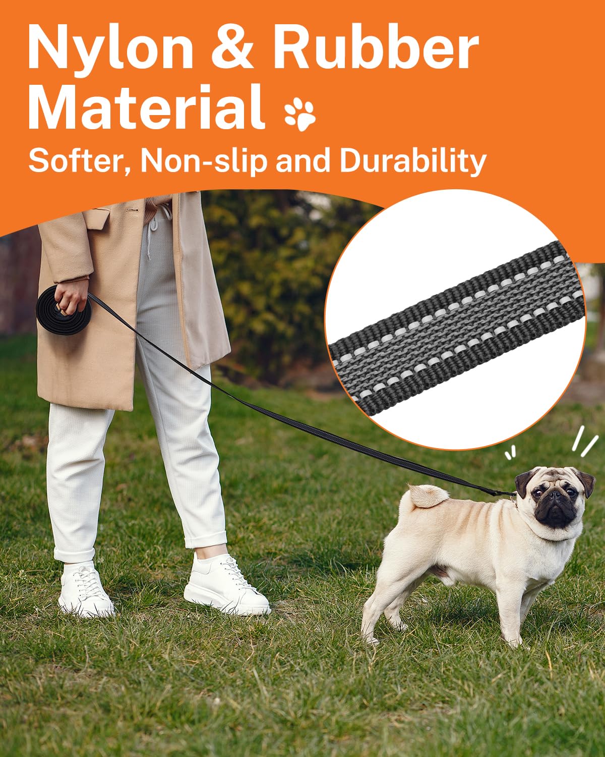 Toozey Dog Training Leads for Small and Medium Dogs with Anti-Slip Rubbers and Reflective Stips - Image 3