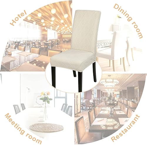 Miniatura 4 de SearchI Juego de 4 fundas impermeables para sillas de comedor, fundas elásticas para sillas Parsons extraíbles, lavables, fundas protectoras para