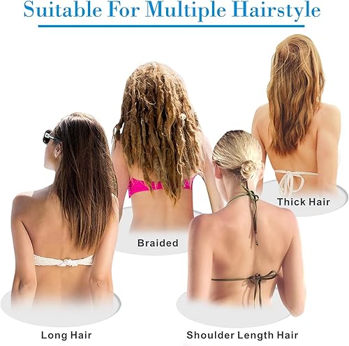 Miniatura 4 de Aegend - Gorros de natación para cabello largo (2 unidades), gorras de natación de silicona duradera para mujeres, hombres, adultos, jóvenes, niños,