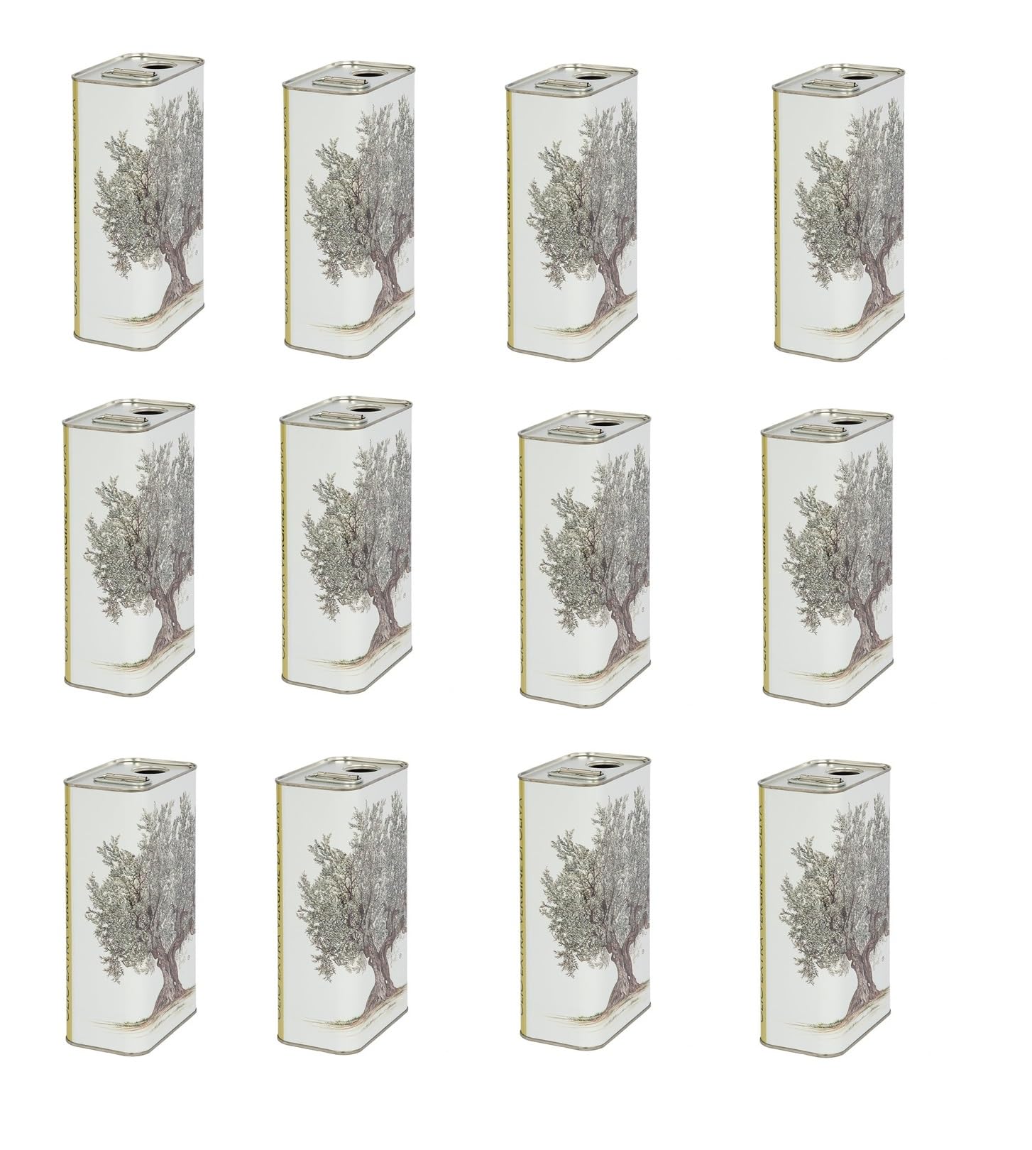 12 lattine lattina Latta Latte per Olio tanica 3 Litri per Trasporto Olio di Oliva con Tappo e Manico