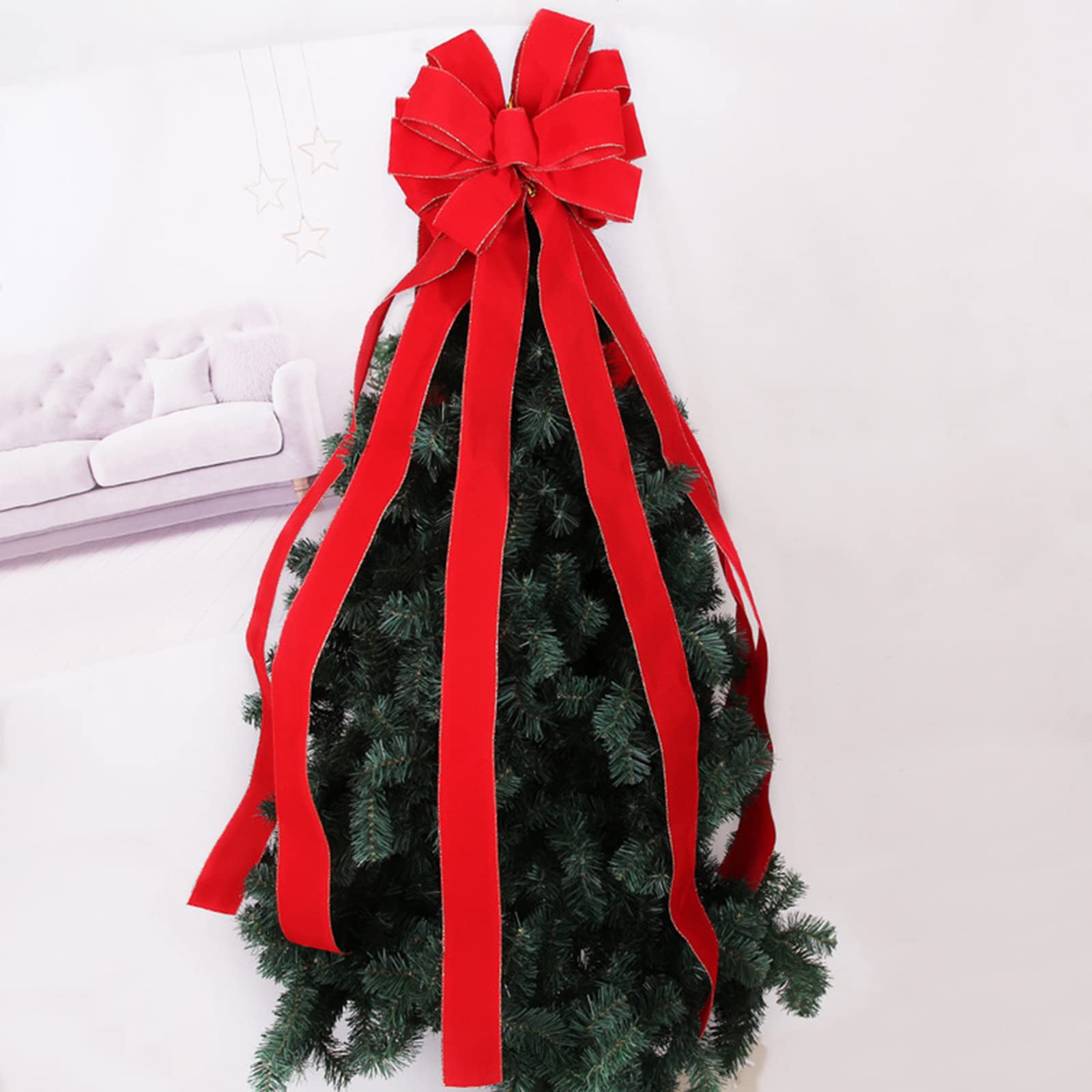 Kerststrik voor de kerstboom glitter - Set van 4 - Kerstdecoratie
