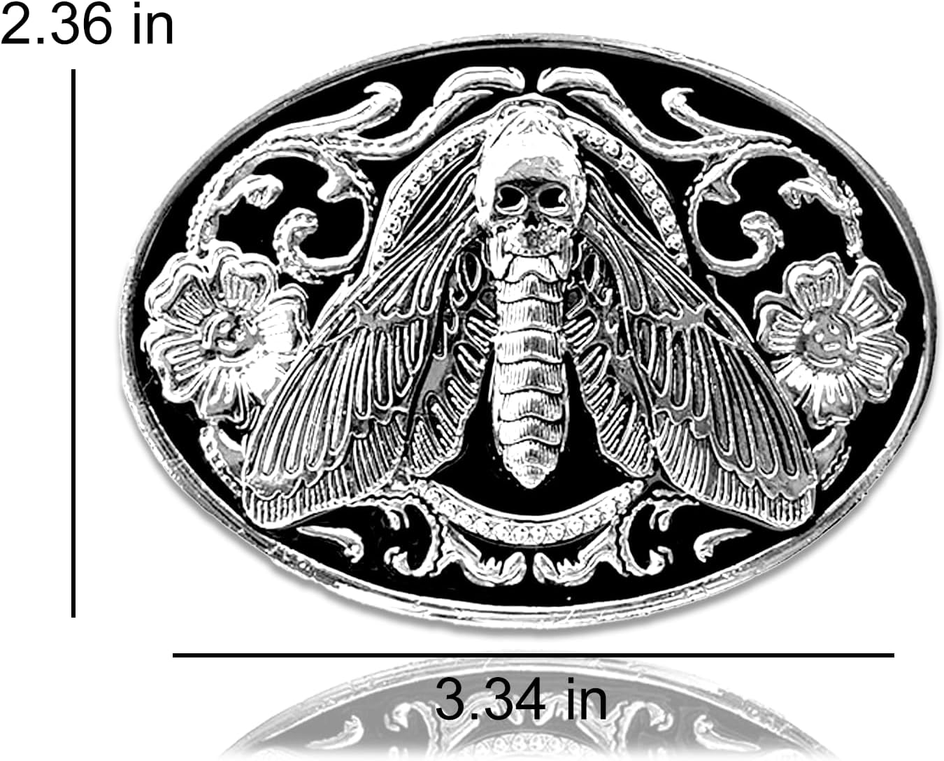 Belt Buckle Cowboy Vintage Skull Style for Men Cool Western Rodeo Buckles for Belts Large Country Moth Belt Buckles for Men's Accessories Retro Longhorn Cowboy Rodeo Style - Image 2