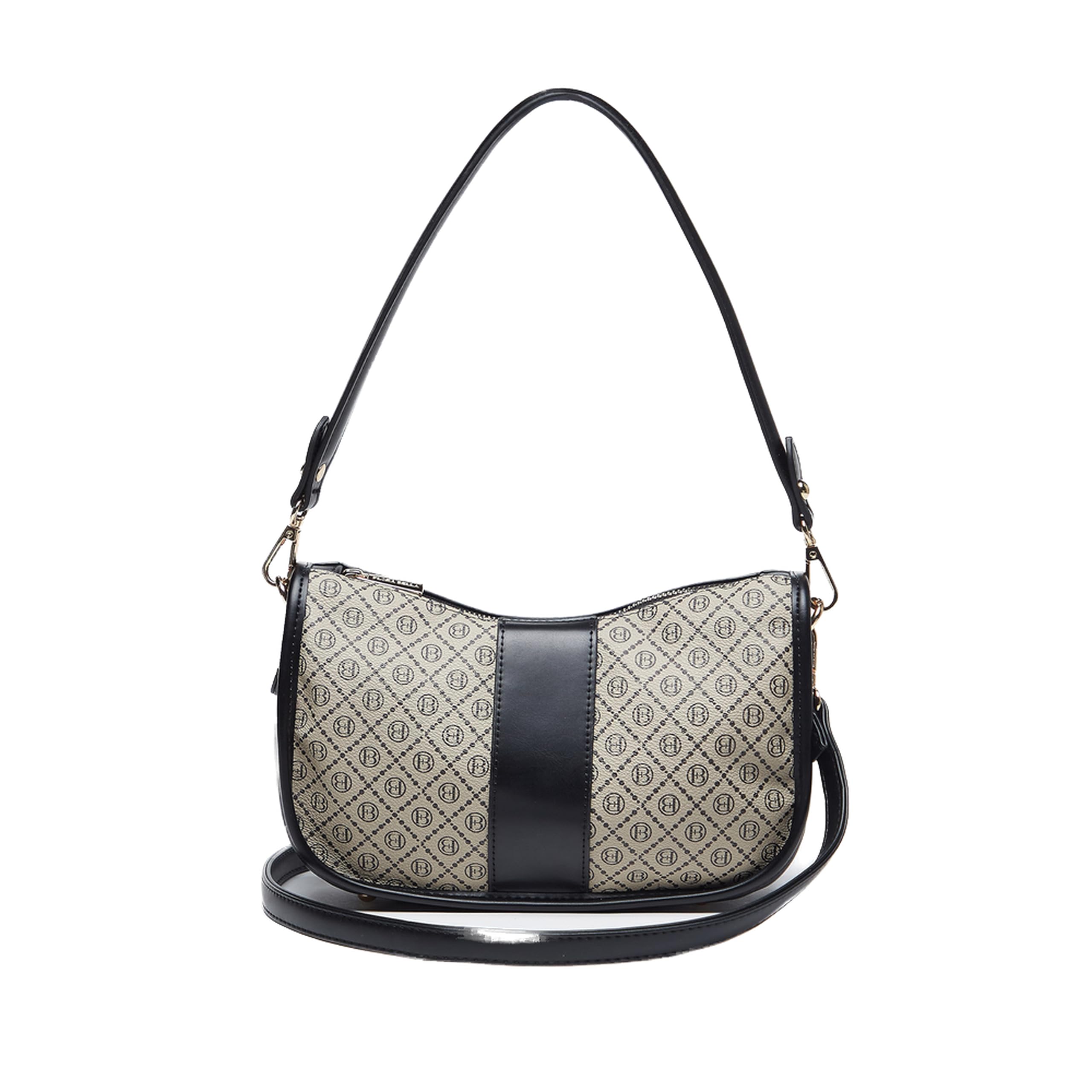Flora BellaLadies WJ-DO1048 Monogram Print Shoulder Bag With Detachable Strap