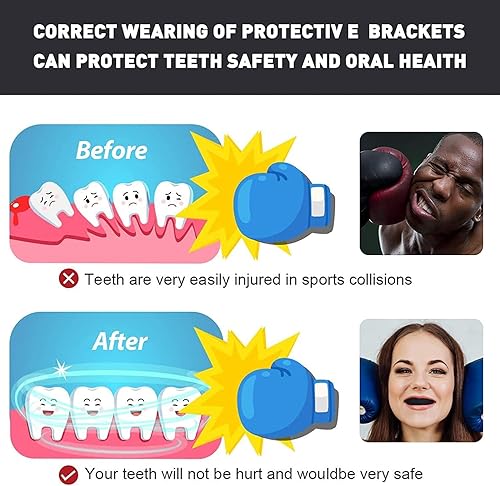 Miniatura 2 de Paquete de 3 protectores bucales para niños y jóvenes, protectores bucales para boquilla, dientes para MMA, boxeo, rugby, kickboxing, taekwondo