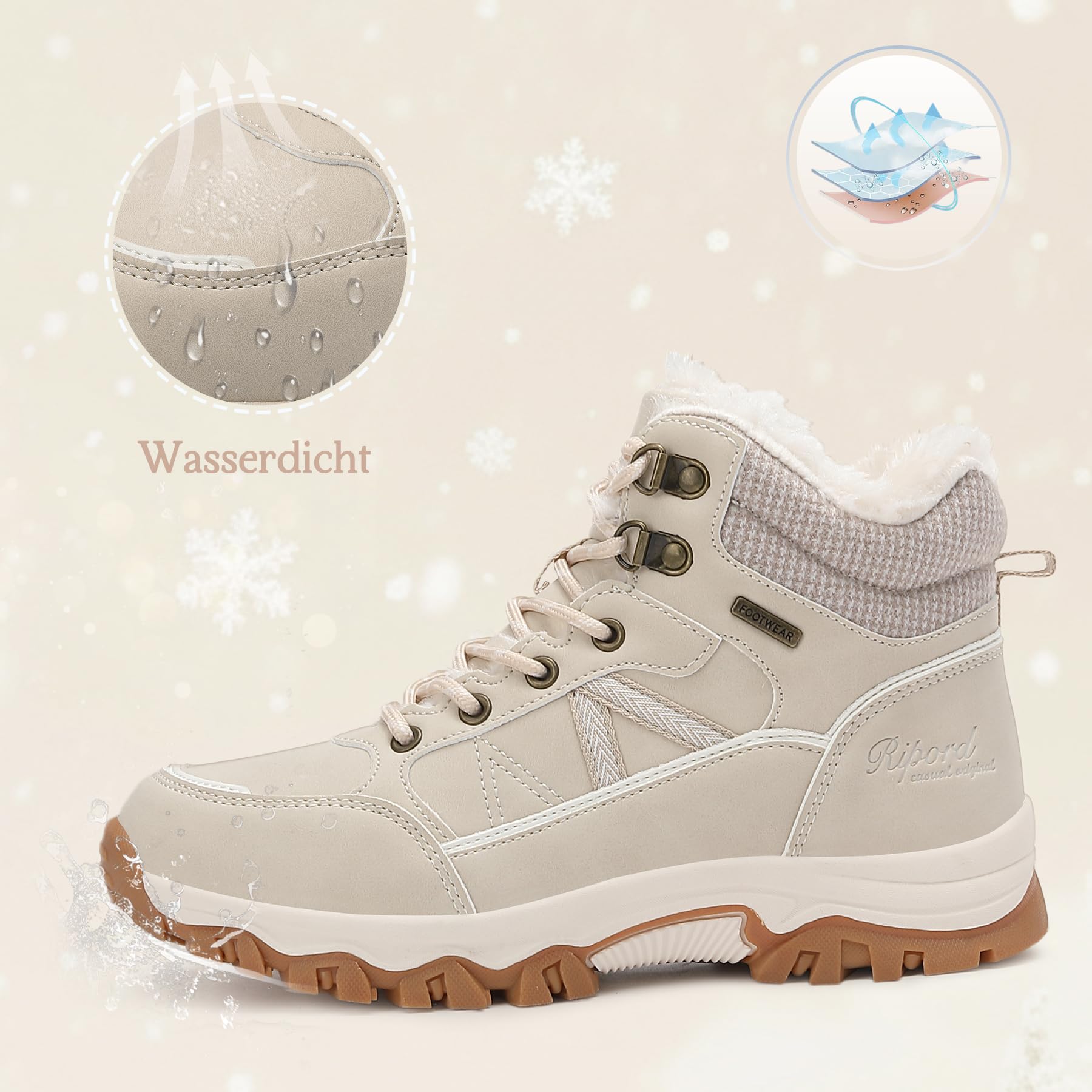 Damen Winterschuhe Winterstiefel Warm Trekking Wanderschuhe Schneestiefel 36-42