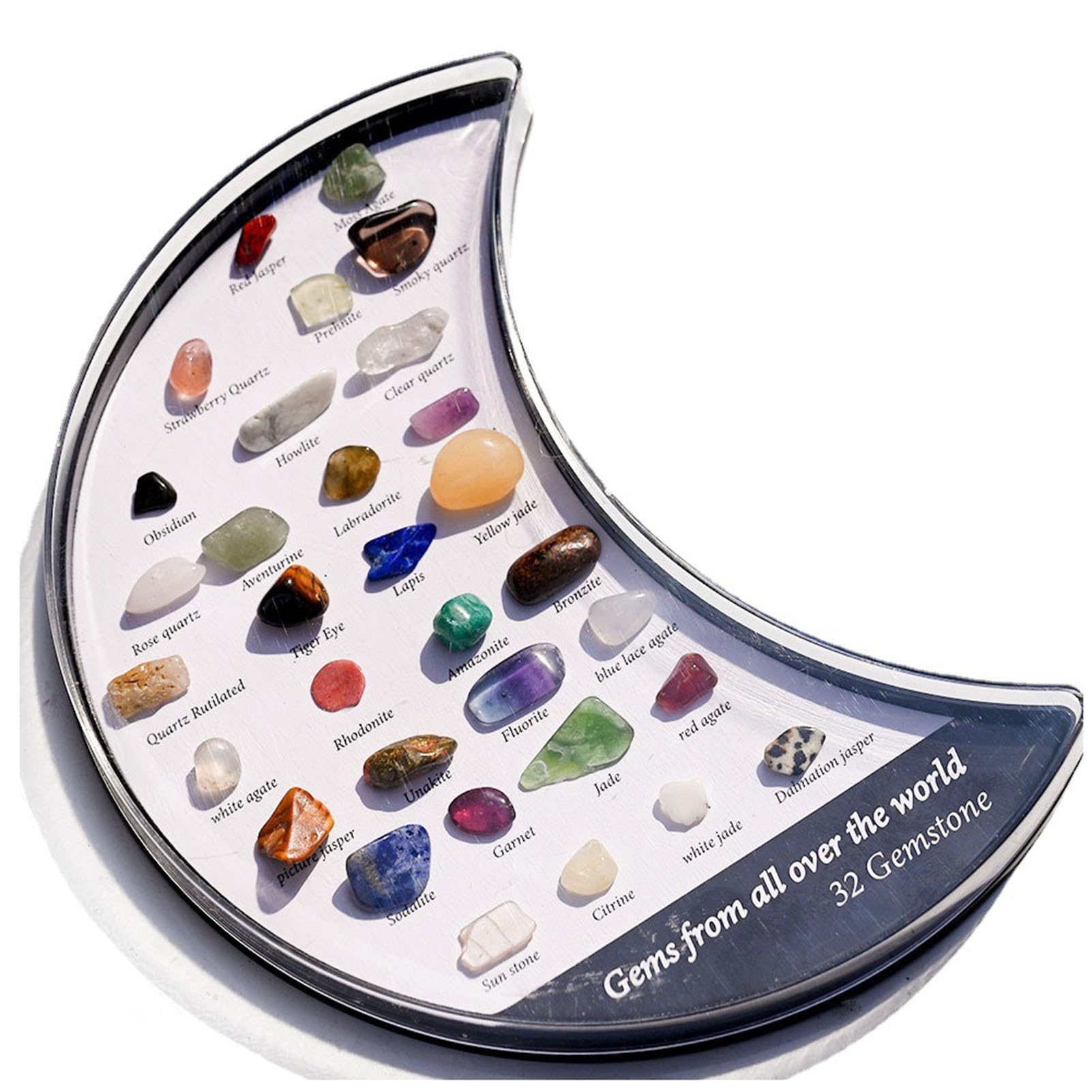 Zooeelly Natural Crystal Rocks Set – 32-Piece Raw & Tumbled Healing Stones Kit Reiki Energy Crystals Bulk for Meditation, Rock Collection, Positive Gift Box for Adults