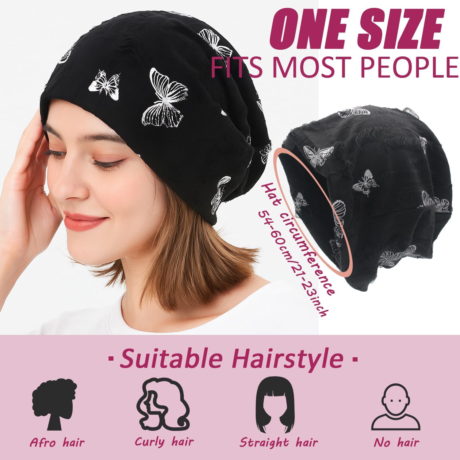 Slouchy Knit Beanie Hat for Women Chemo Hat Cancer Head Wraps Sleep Head Thin Cotton Skull Cap - Image 2